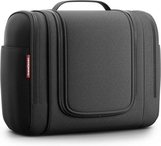® Kulturbeutel Design 2026, 3-In-1 Kulturtasche Zum Aufhängen Mit 7 Liter Stauraum Für Damen Und Herren, Kosmetiktasche Für Reise, Große Waschtasche, Waschbeutel, Schwarz