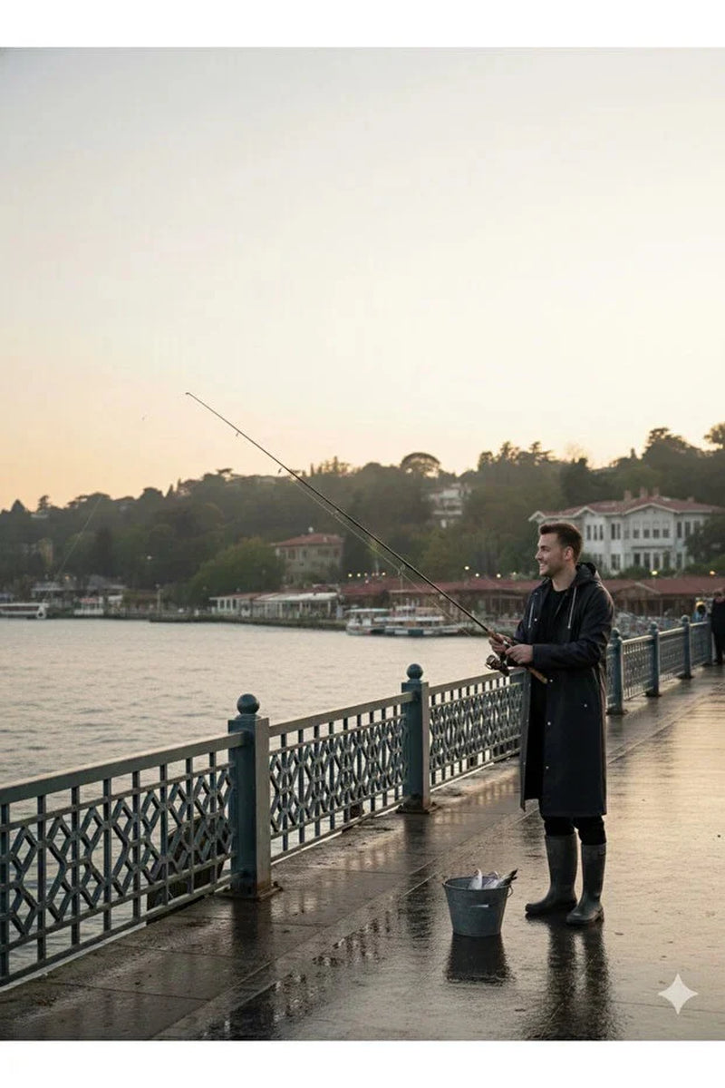 Black Waterproof & Windproof Raincoat