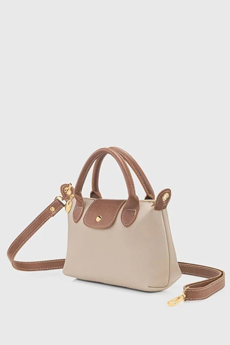 Cream Versatile PU Leather Crossbody Bag for Women