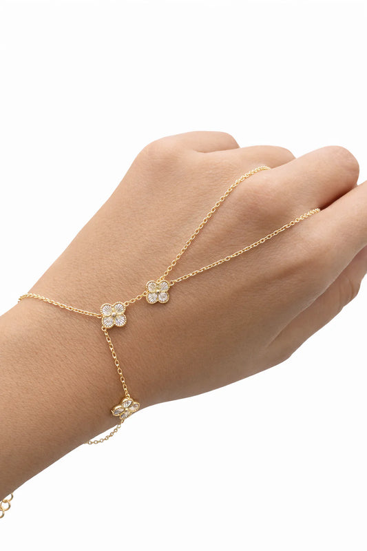 VIP Gold Three Piece Hand Chain Bracelet Set