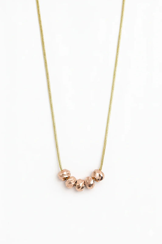 Stainless Steel Rose Gold Beaded Necklace for Women