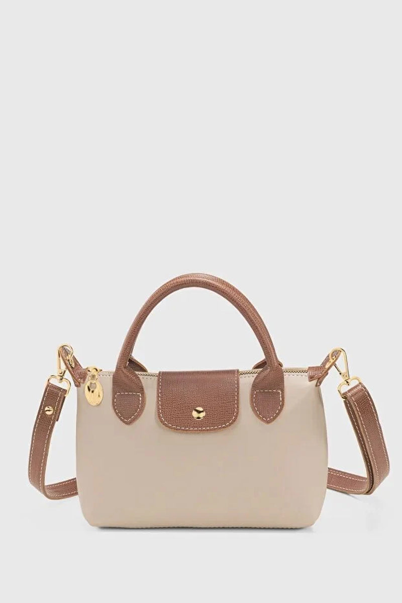 Cream Versatile PU Leather Crossbody Bag for Women