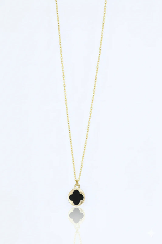 Stainless Steel Black Clover Gold Necklace for Women