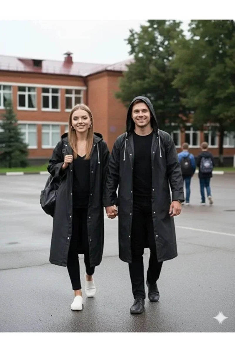Black Waterproof & Windproof Raincoat