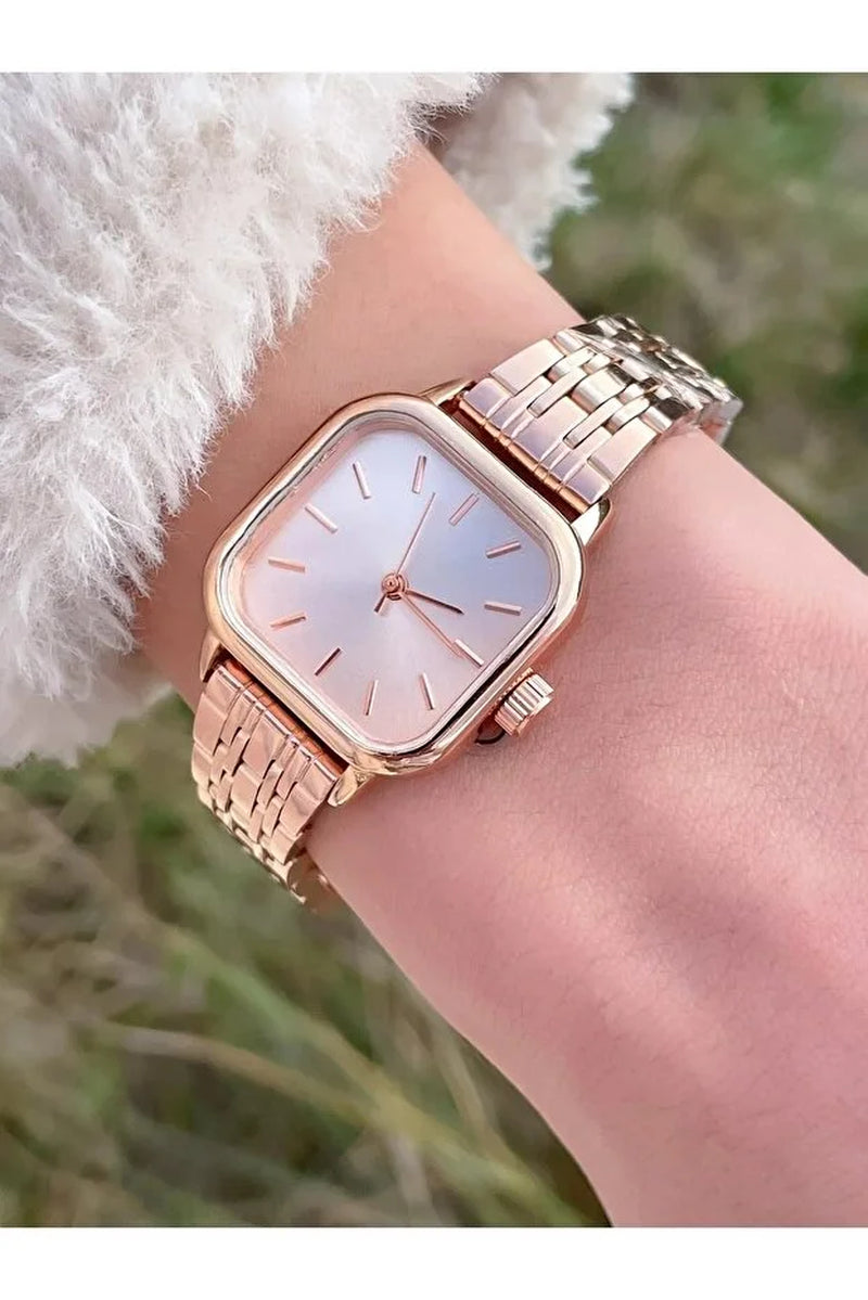 Retro Minimal Square Dial Women’S Watch | Elegant Wrist Watch