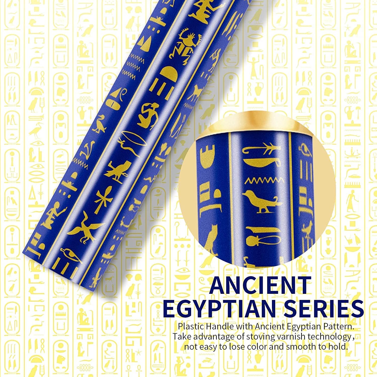 Docolor 19Pcs Bastet Katze Make-Up Pinsel Set Mit Blauem Wasserdichten Eyeliner Pen Super Slim Liquid Eyeliner Eye Liner Gel Premium Synthetic Kabuki Foundation Blending Face Powder Make up Pinsel Set