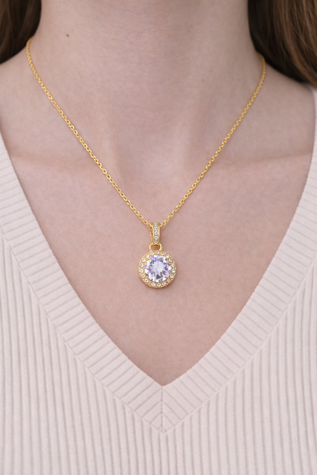 Stainless Steel Baguette Necklace for Women