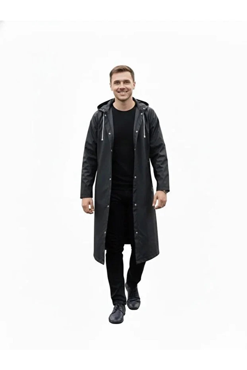 Black Waterproof & Windproof Raincoat