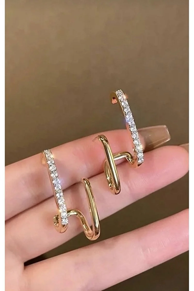 Zircon Stud Earrings for Women – Elegant Sparkling Crystal Everyday Jewelry