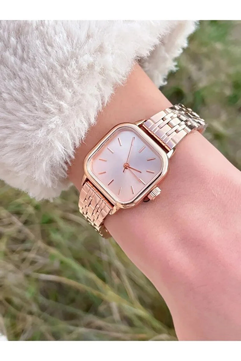 Retro Minimal Square Dial Women’S Watch | Elegant Wrist Watch