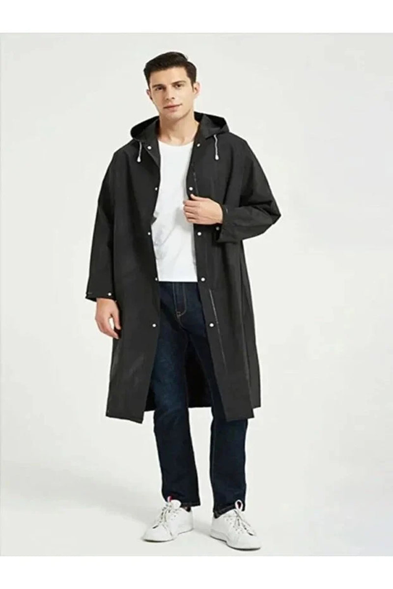 Black Waterproof & Windproof Raincoat