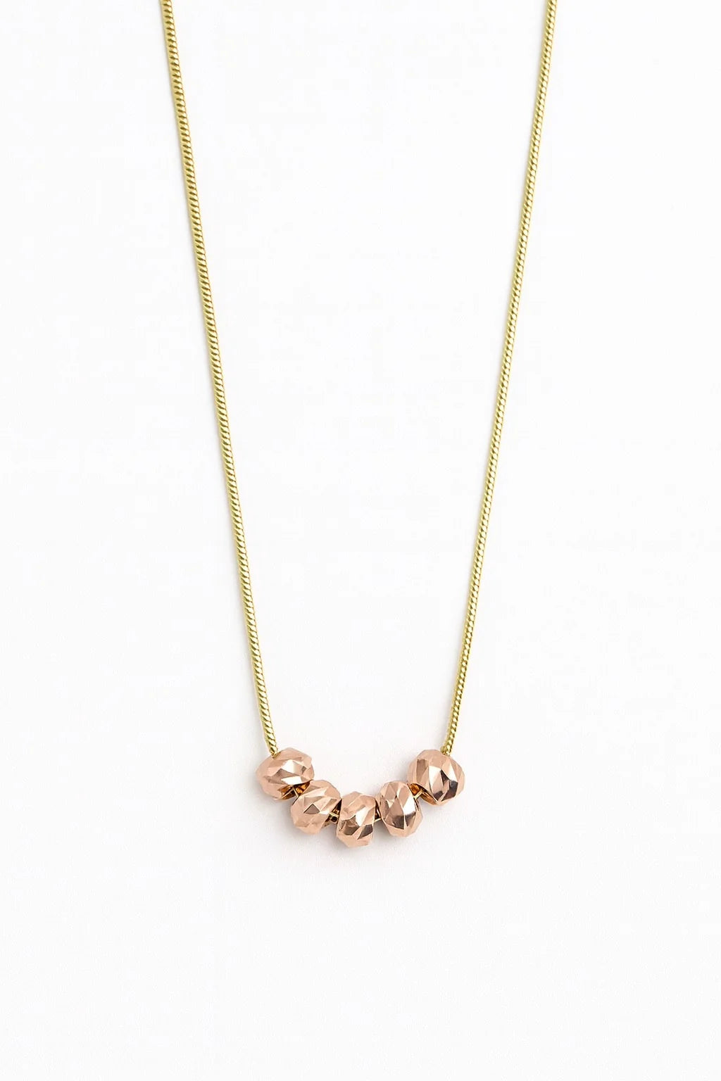 Stainless Steel Rose Gold Beaded Necklace for Women